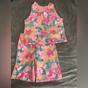 Crewcuts Pink and Green Floral set